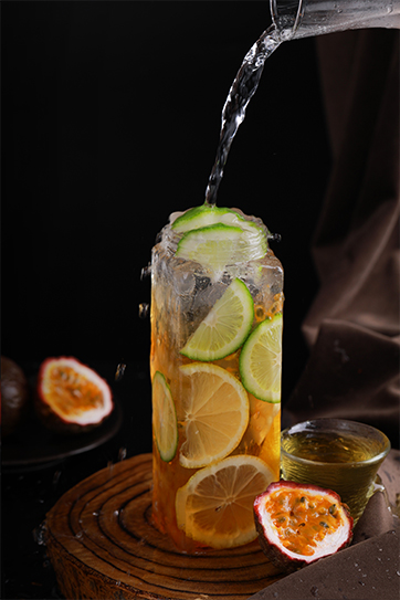 百香果绿茶气泡水